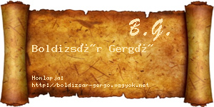 Boldizsár Gergő névjegykártya